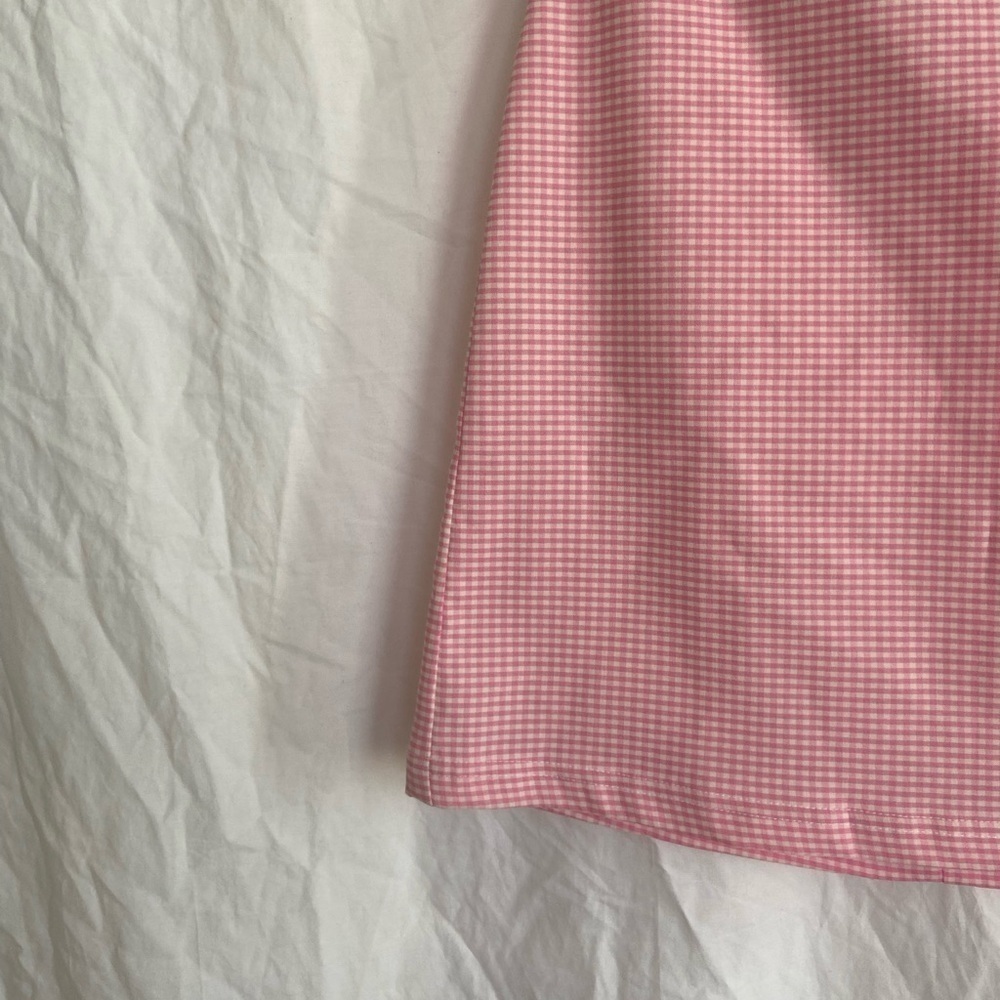 TOPSHOP pink mini single layered plaid skirt Size 4 NEW - Picture 5 of 12